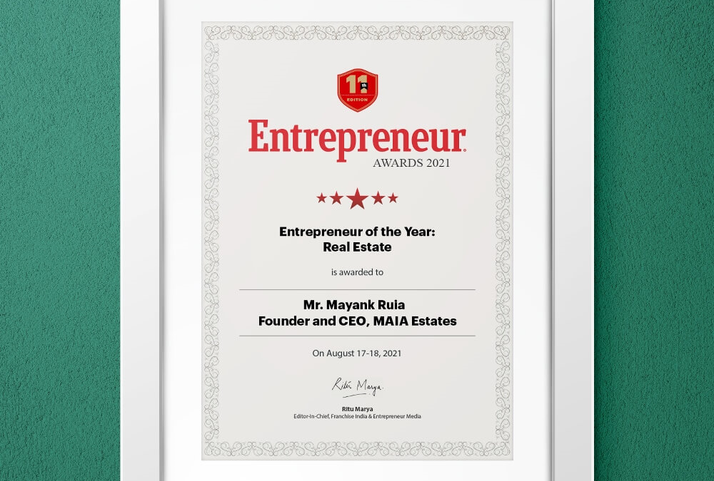 Entrepreneur India: Entrepreneur of year – Real Estate